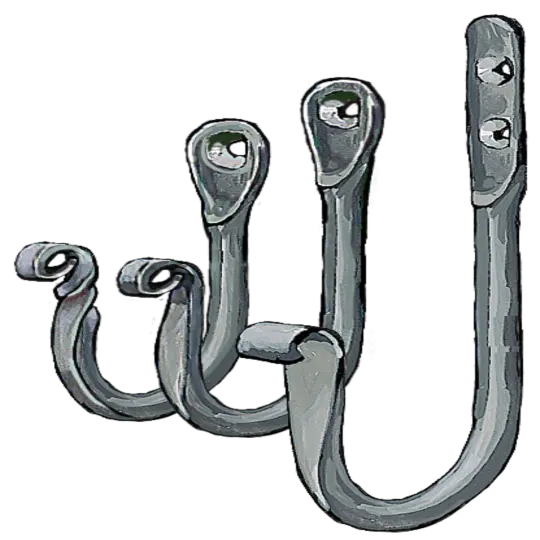 Hand Forged Iron J Hooks