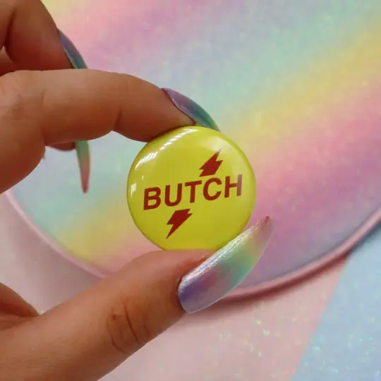 Butch Button Badge. Rush Poppers themed
