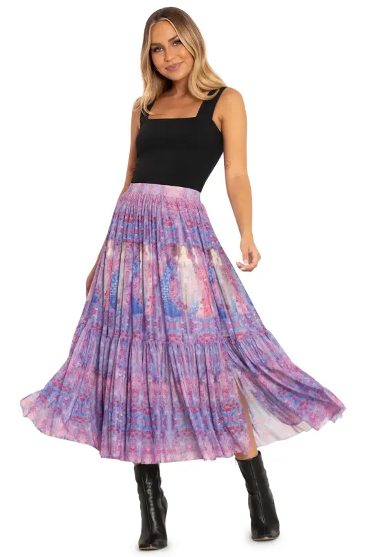 The Three Perfumes Split Sheer Midaxi Skirt