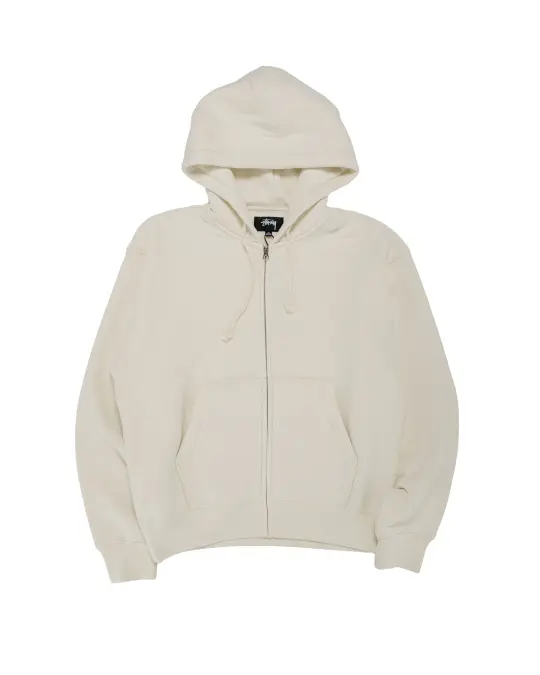 Stüssy Cursive Applique Zip Hoodie Natural