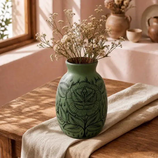 Huancito Hand-Painted Blooming Flower Vase