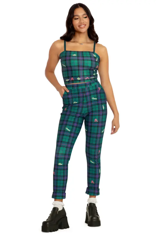 Tartan Forest Bugs Cuffed Pants