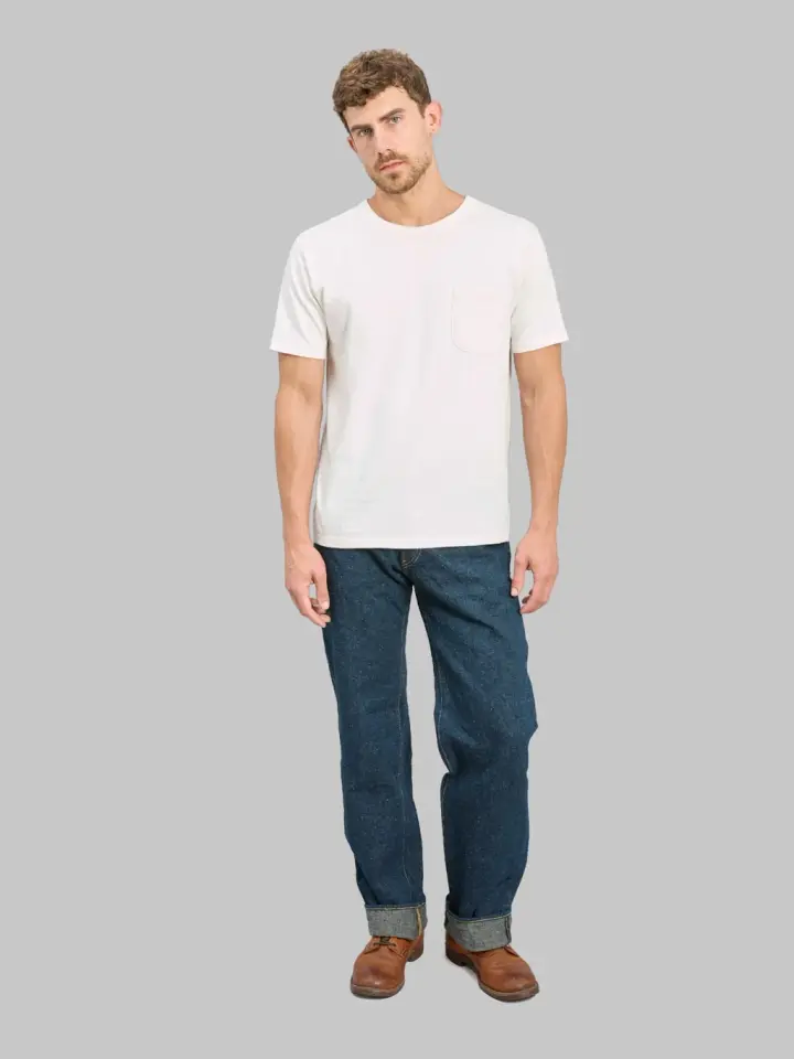 ONI Denim 200CCD-GOLV "Crushed Concrete Denim Grayish Olive Weft" 15oz Wide Straight Jeans