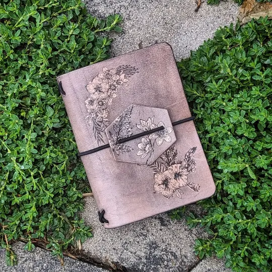 POCKET Traveller's Notebook | Ink-Stamped Flowers #1