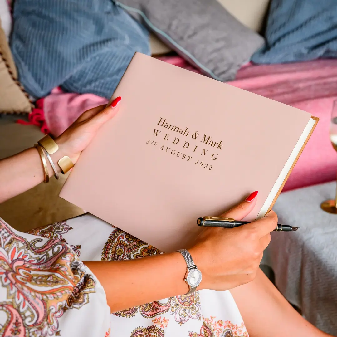 Leather Guest Book printed with Henri Didot font - 2 Sizes