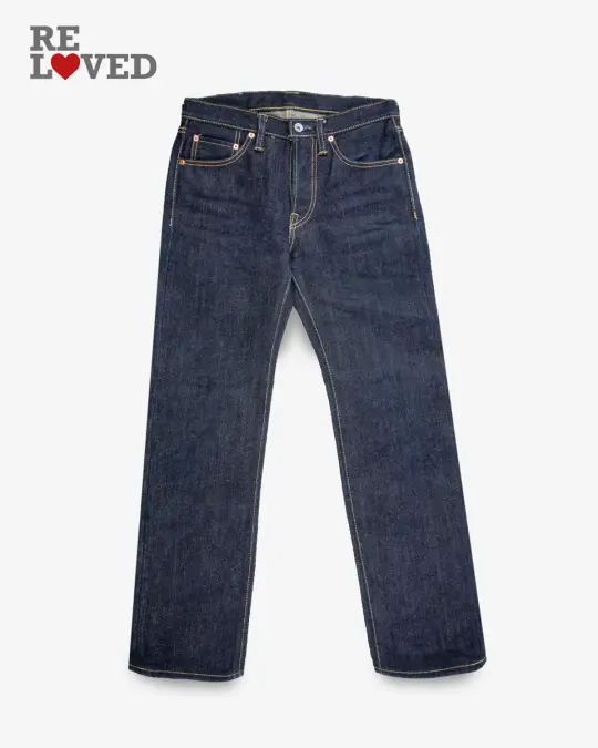 25oz Selvedge Denim Slim Straight Cut Jeans - Indigo (IH-666-XHS) Tag 31, Hemmed to 30.0"