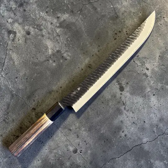 Nigara Hamono SG2 Kurouchi Tsuchime Sakimaru Sujihiki 270mm