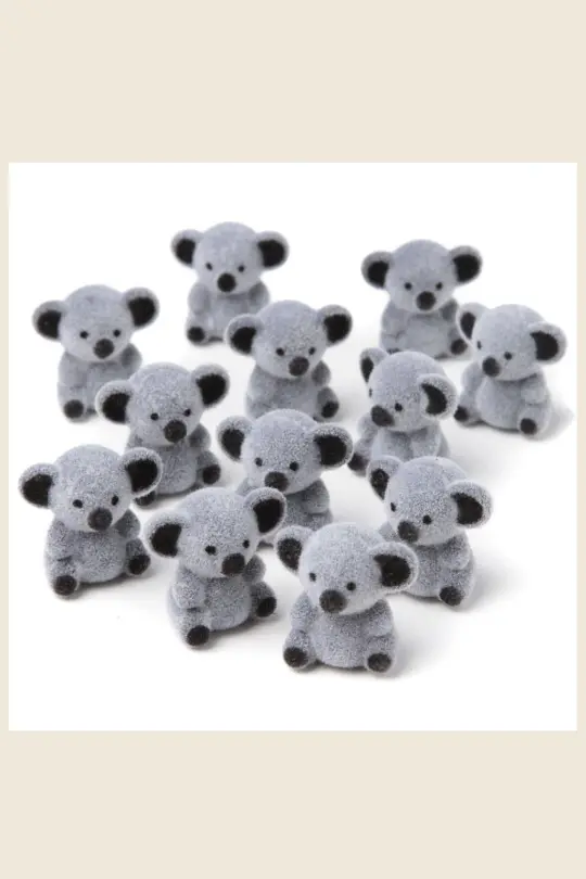Mini Flocked Koala