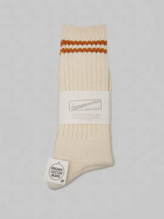 Anonymous Ism OC 2 Line Pique Rib Crew Socks Mustard