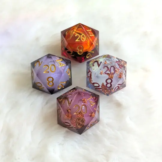 Large D20 Liquid Core – 1.5" Glitter Shimmer DnD Die