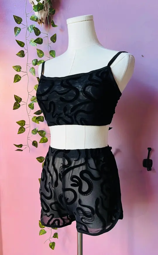 The Sinister Set - SNAKES - Sheer… – Goth Shorts
