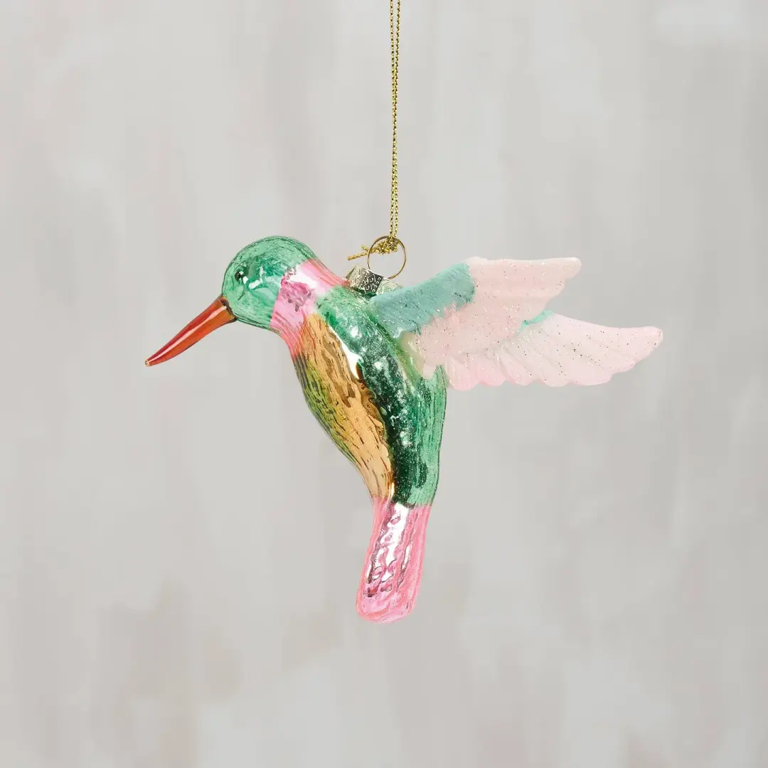 Glass Hummingbird Ornament