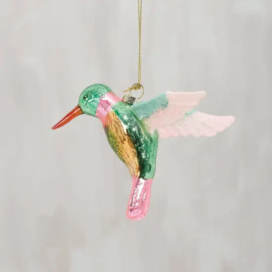 Glass Hummingbird Ornament