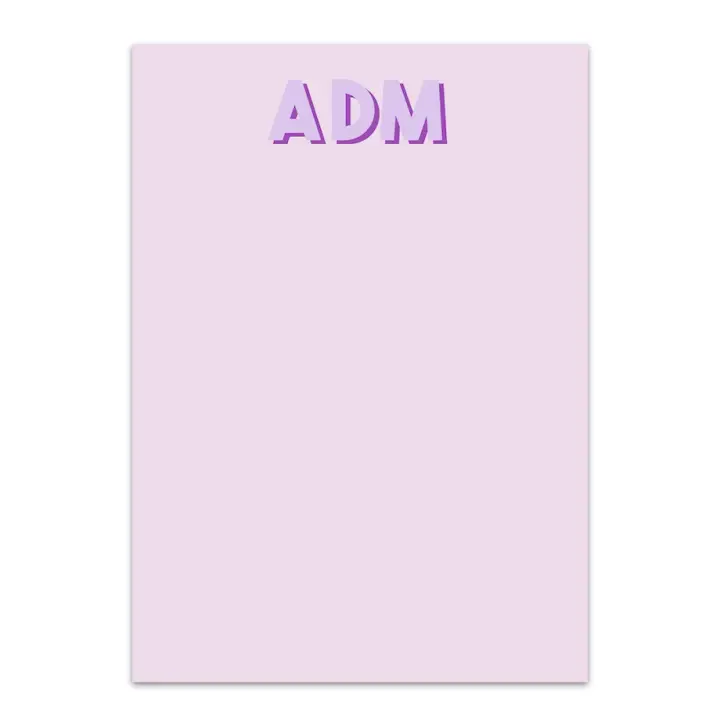 Girl's Bold Shadow Font Custom Notepad