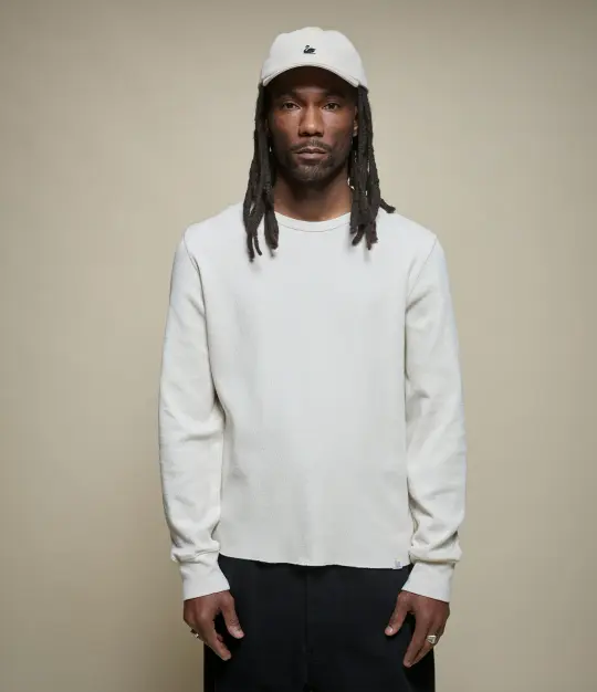 Diamond-Patterned Cotton Thermal Longsleeve