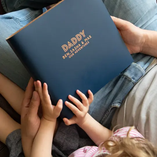 Daddy and Me Personalised Leather Photo Album - Great Gift for Dads