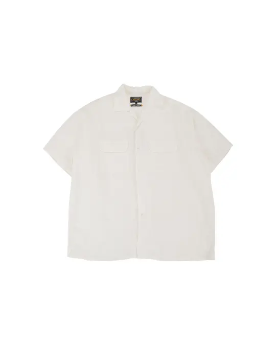 Beams Plus Open Collar 1/40 Linen White