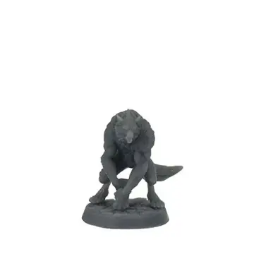 Young Werewolf: Crouching Newly Turned RPG Miniature (32mm)