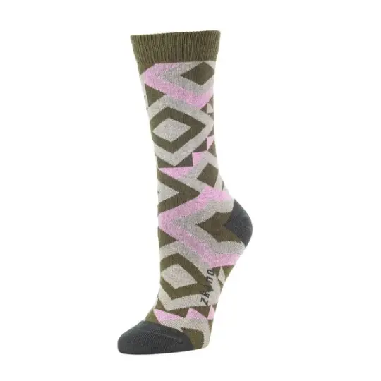 Prairie Quilted Crew Sock in Army