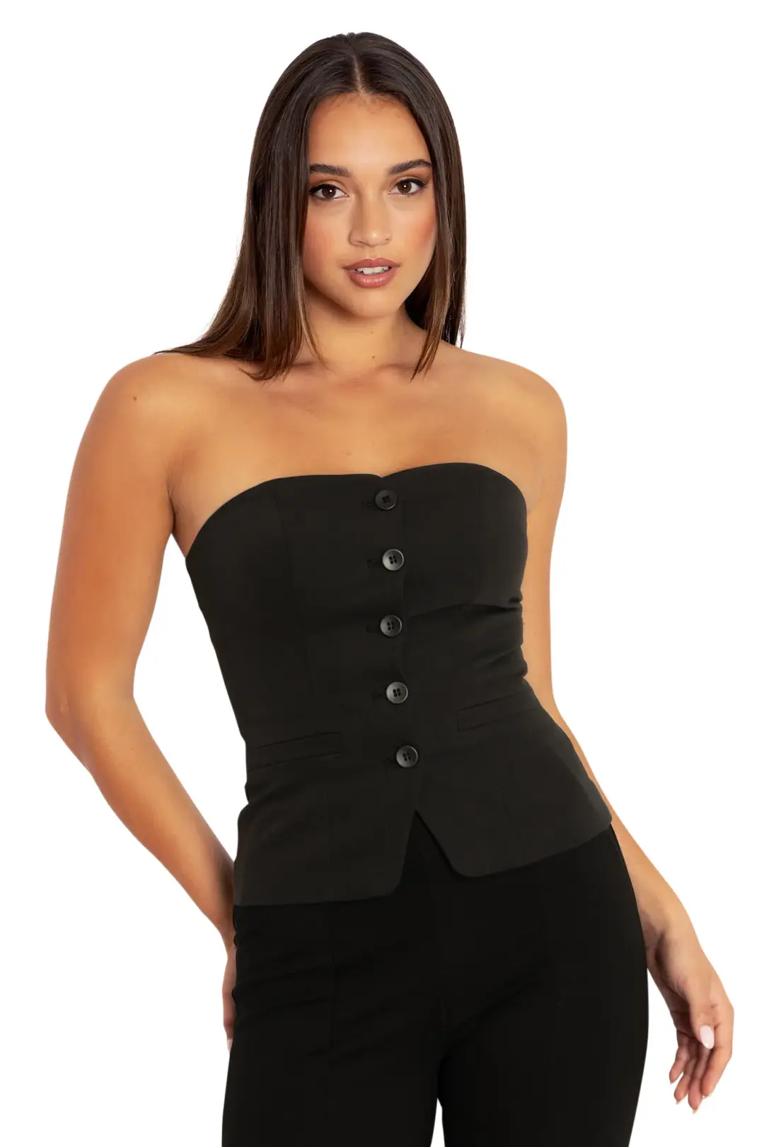 Black Strapless Waistcoat