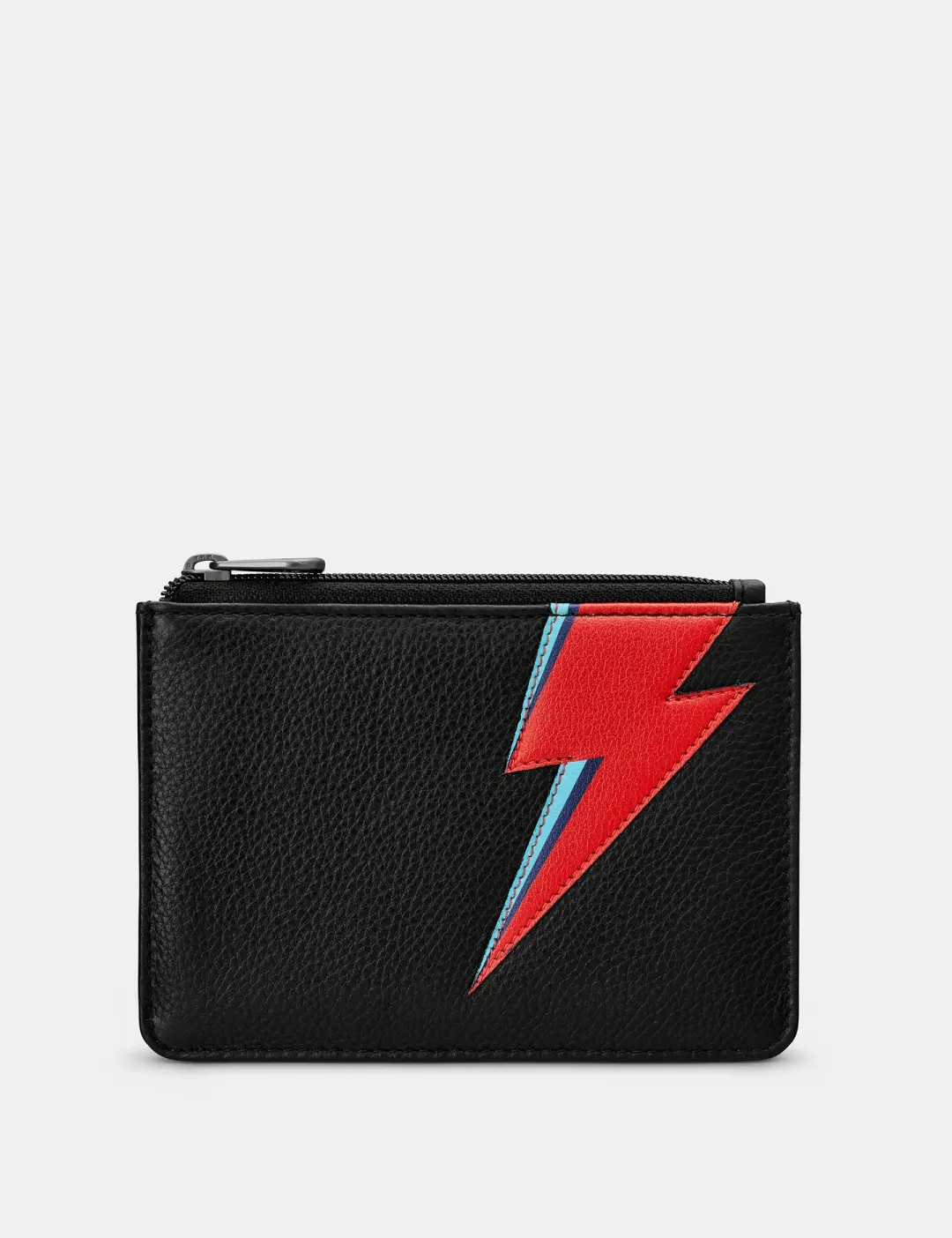 Lightning Bolt Black Leather Zip Top Franklin Purse