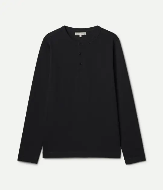 2S08 Loopwheeled Relaxed Fit Heavyweight Long Sleeve Henley