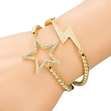 Star or Lightning Bolt Bracelets, Cubic Zirconia