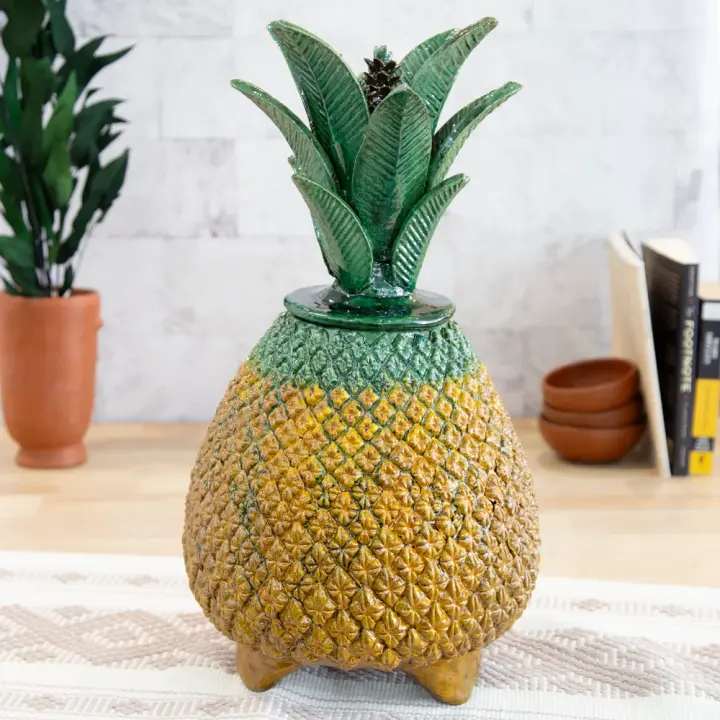 Piña Real 19" Decorative Pineapple Sculpture