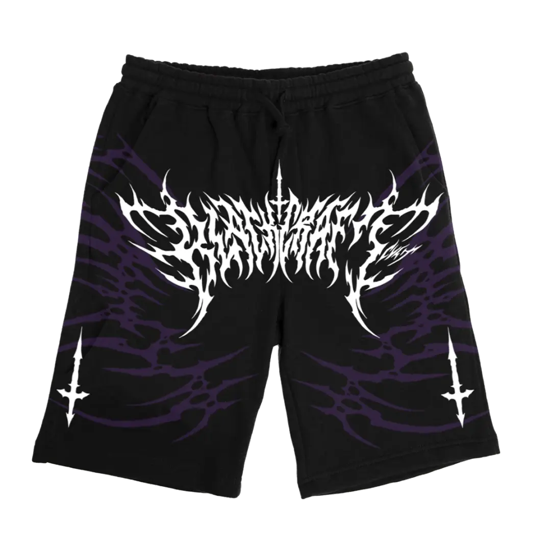 Purple Spikes Sweat Shorts