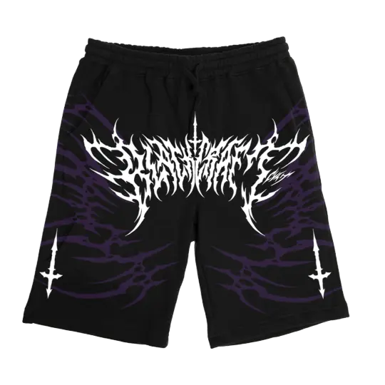 Purple Spikes Sweat Shorts