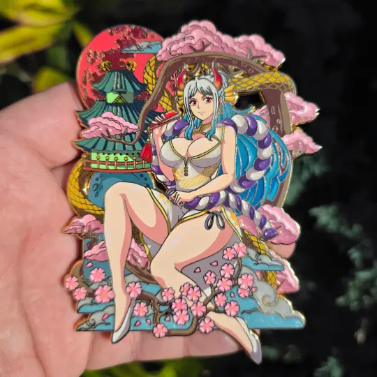 Crimson Moon Oni Pin (White Dress)