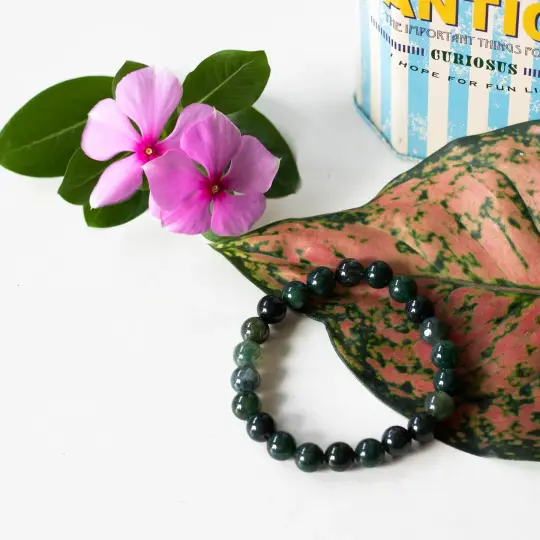 Moss Agate Gemstone Bracelet