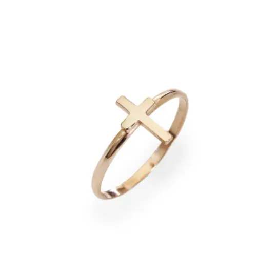 Rose Gold Cross Ring