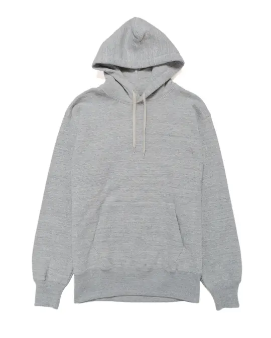 The Real McCoy’s MC24114 10 Oz. Loopwheel Hooded Sweatshirt Gray