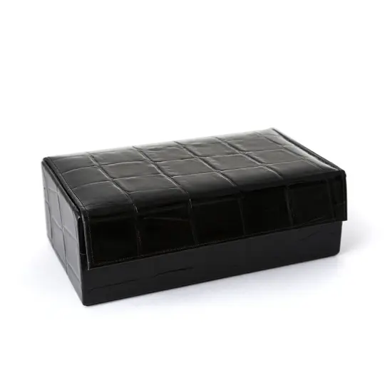 Empty Black Leather Grooming Box