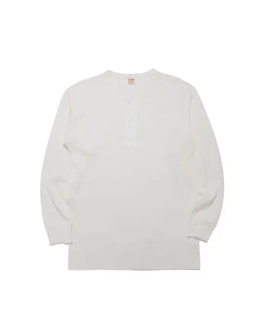 The Real McCoy's MC23111 Union Henley Undershirt L/S White