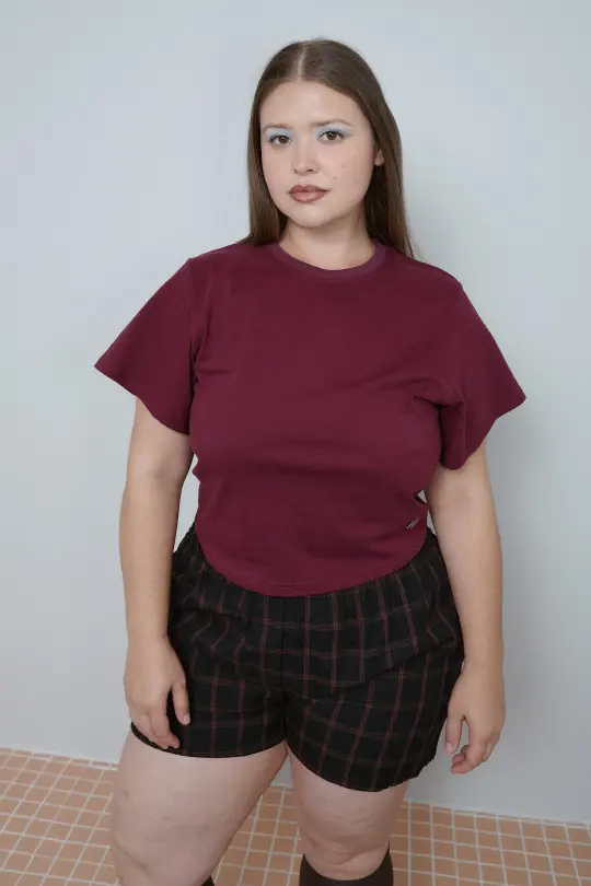 5 left - Matilda's Brother Cotton Tommy Tee Burgundy