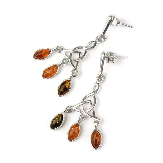 Dangling Amber Droplets Earrings