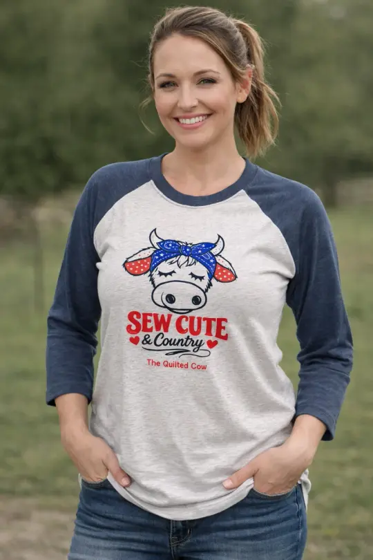 Sew Cute & Country 3/4 Sleeve Shirt