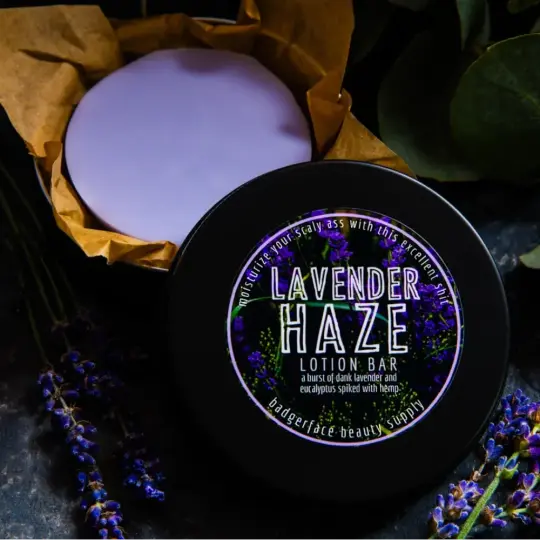 Lavender Haze Lotion Bar.