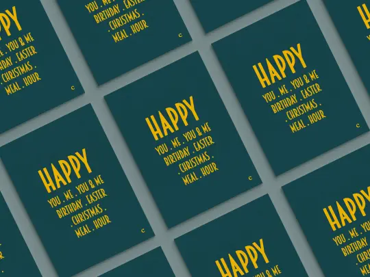Carte postale typographie "Happy" - Green