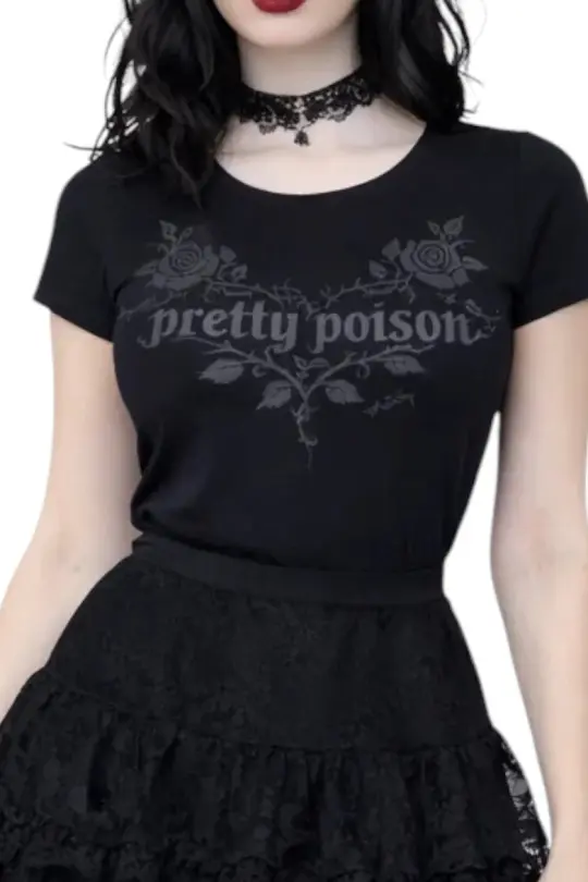 Pretty Poison Gothic Tee- Black