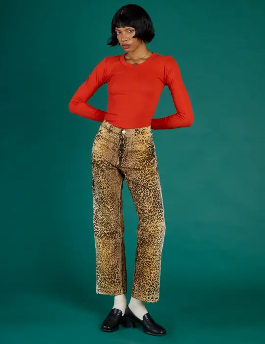 Work Pants - Leopard Print