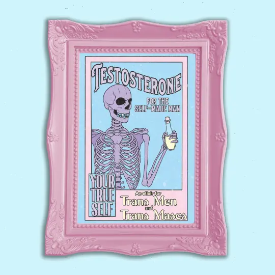 Testosterone Trans Men Pastel Variant Art Print