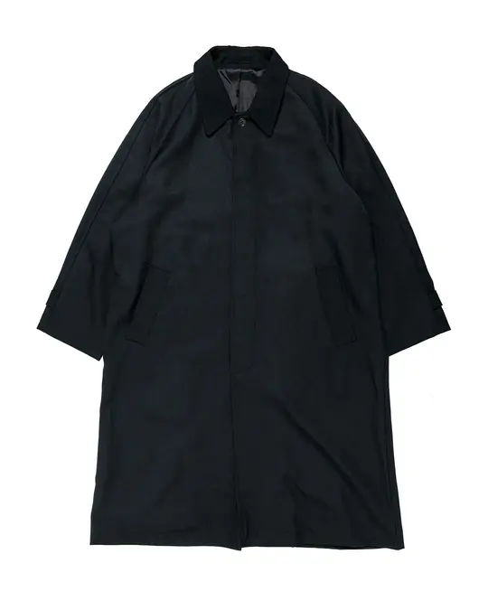 James Coward Draft Coat Heavyweight Wool Gabardine Black