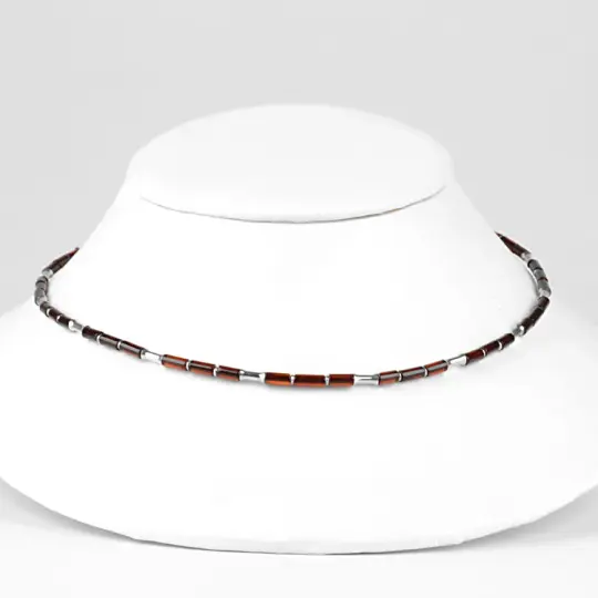 Amber & Silver Choker Necklace
