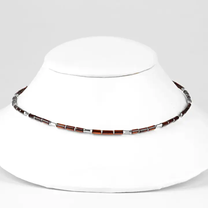 Amber & Silver Choker Necklace
