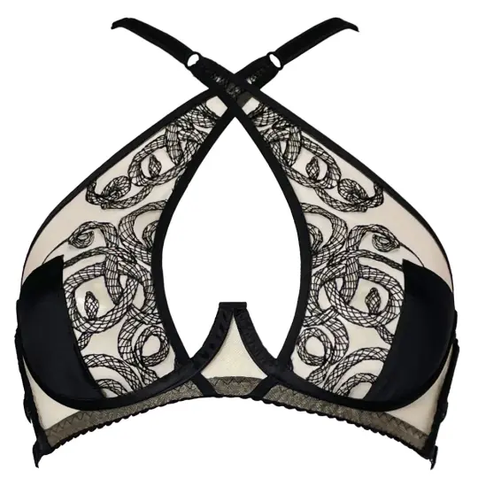 ASPIDIS EMBROIDERY HALTER BRA