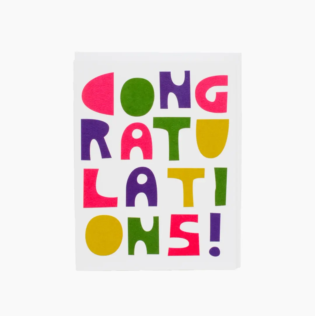 Block Letter Congratulations Card
