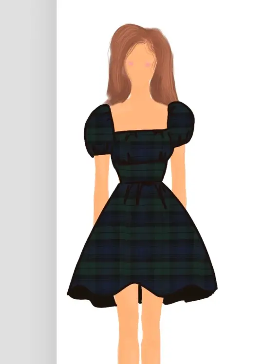Tartan Milkmaid dress - 10